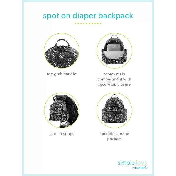 Simple Joys by Carter's Baby Spot On Diaper Backpack, Polka Dot, One Size
