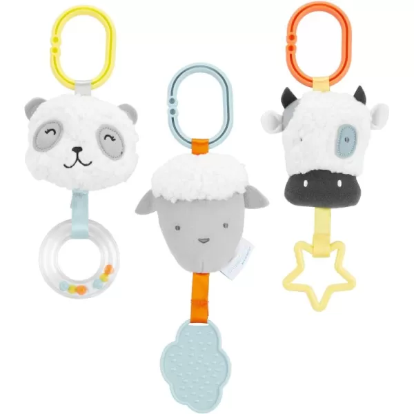 Simple Joys by Carter's Baby Stroller Toys Bundle, Panda/Lamb/Cow, One Size