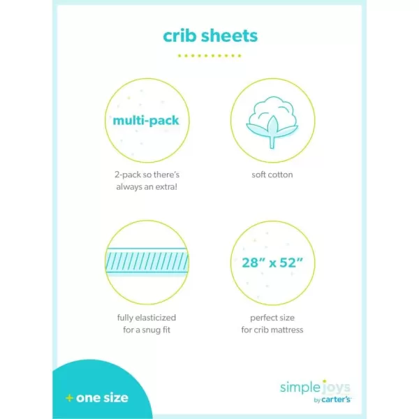 Simple Joys by Carter's Baby's Cotton Crib Sheets, Pack of 2
