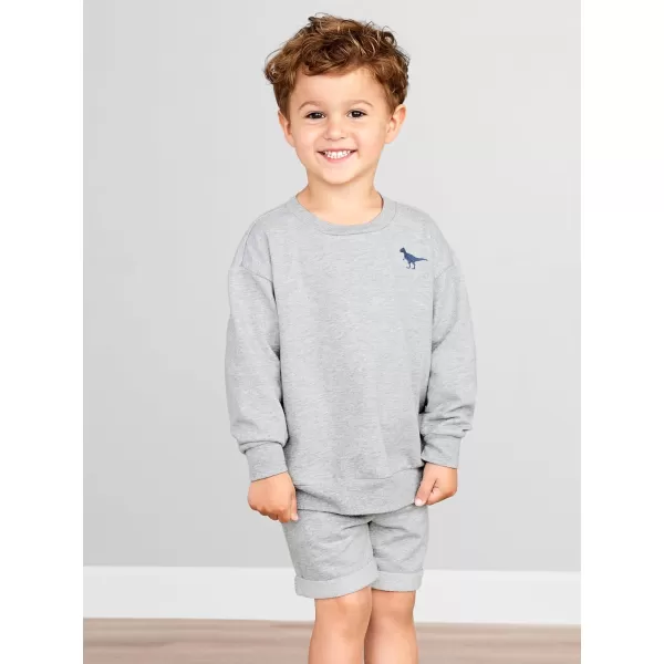 Simple Joys by Carter's Boys 4-Piece French Terry Long-Sleeve Shirts and Shorts Playwear Set