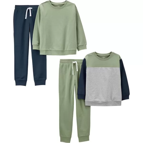 Simple Joys by Carter's Boys' 4-Piece Sweatshirt Set, Pack of 2