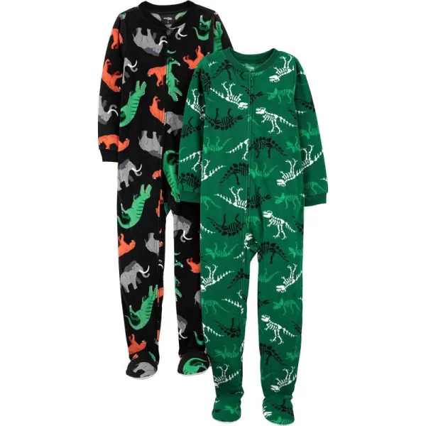 Simple Joys by Carter's Boys' Holiday Loose-Fit Flame Resistant Fleece Footed Pajamas, Pack of 2