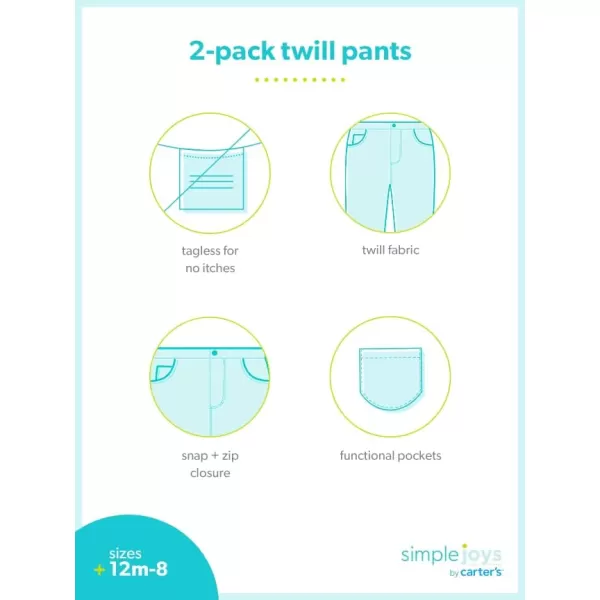 Simple Joys by Carter's Boys' Twill Pants, Pack of 2
