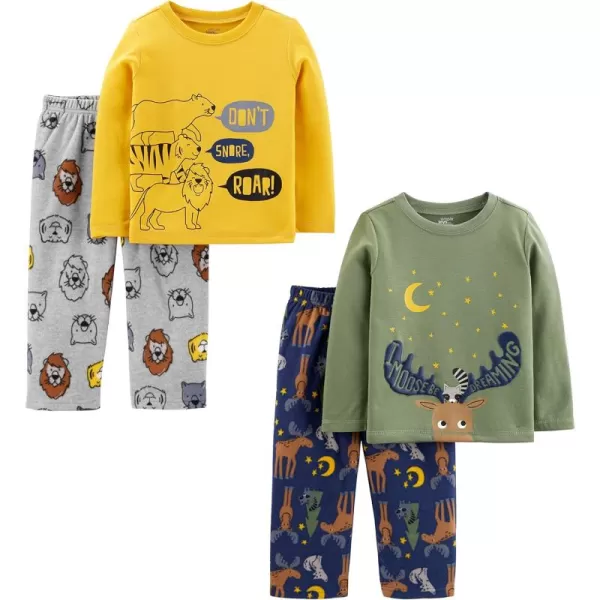 Gold Lion/Grey/Navy Reindeer Print/Olive Stars