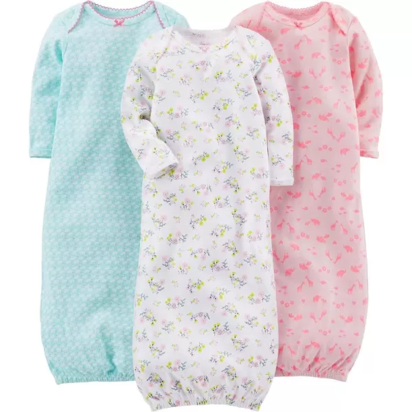 Simple Joys by Carter's Girls' 3-Pack Cotton Sleeper Gown