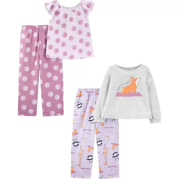 Simple Joys by Carter's Girls' 4-Piece Poly Pajamas, Pack of 2