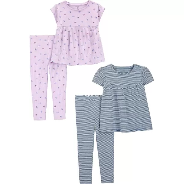 Simple Joys by Carter's Girls 4-Piece Short-Sleeve Shirts and Pants Playwear Set