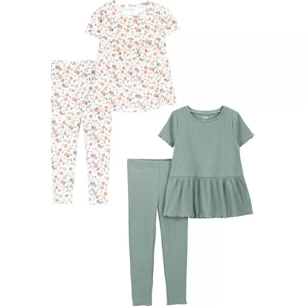 Simple Joys by Carter's Girls 4-Piece Short-Sleeve Shirts and Pants Playwear Set