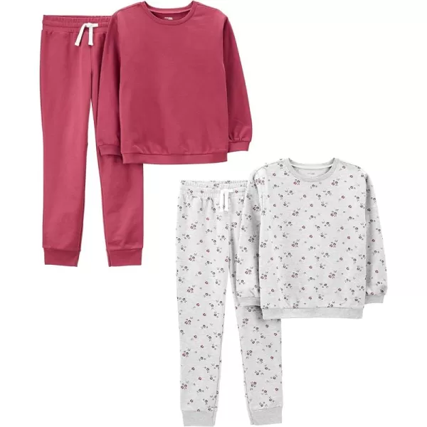 Simple Joys by Carter's Girls' 4-Piece Sweatshirt Set