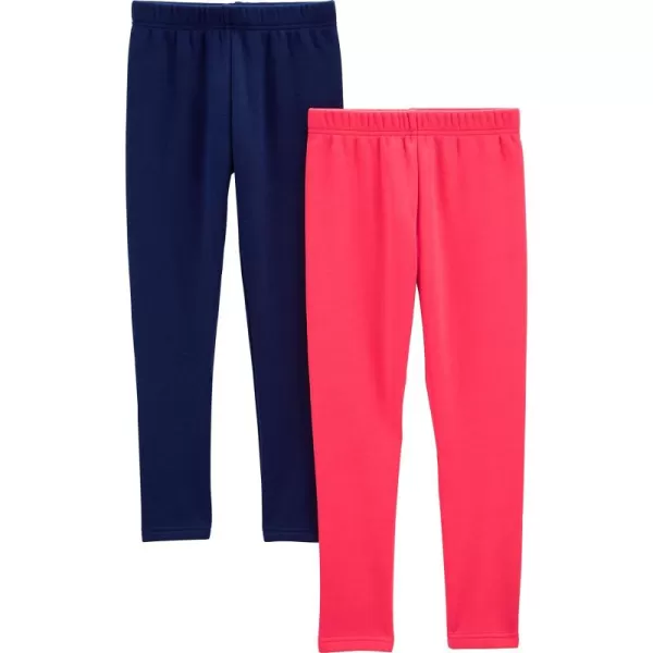 Simple Joys by Carter's Girls' Lightweight Fleece-Lined Leggings, Pack of 2