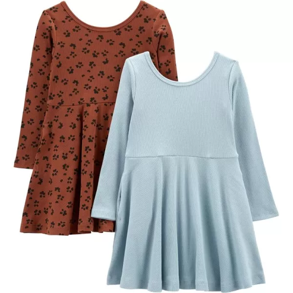 Simple Joys by Carter's Girls' Stretch Rib Dresses, Pack of 2