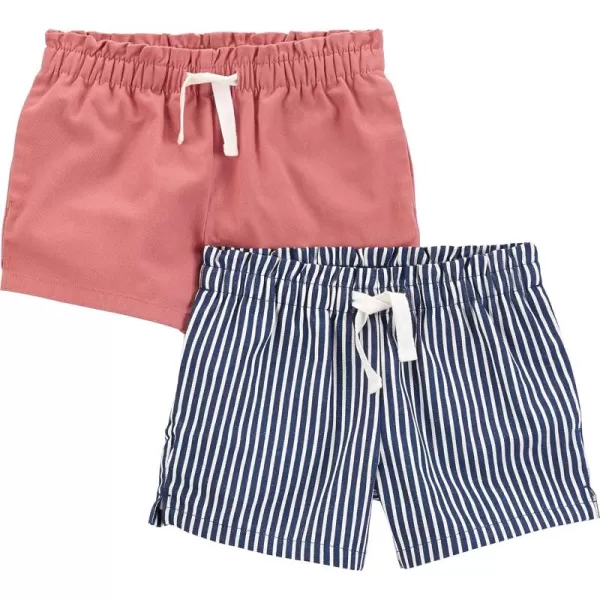 Simple Joys by Carter's Girls' Woven Shorts, Pack of 2