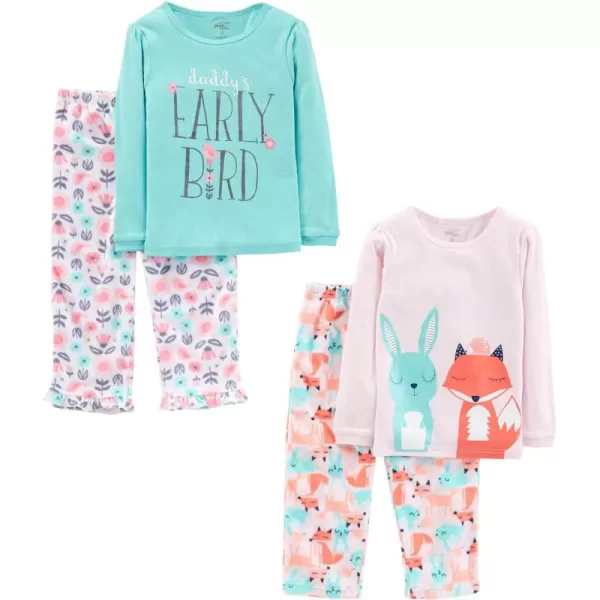 Blue Text Print/Light Pink Floral/Pink Animal Print