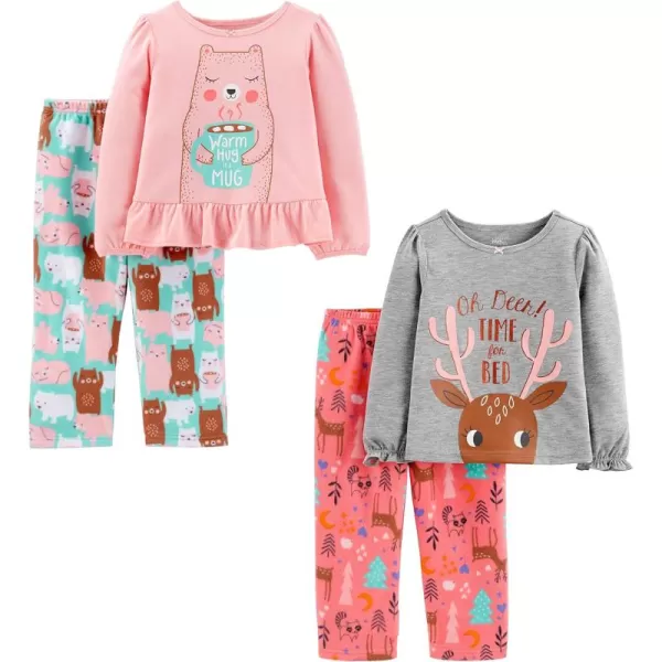 Grey Reindeer Print/Light Pink Bear/Mint Green/Pink