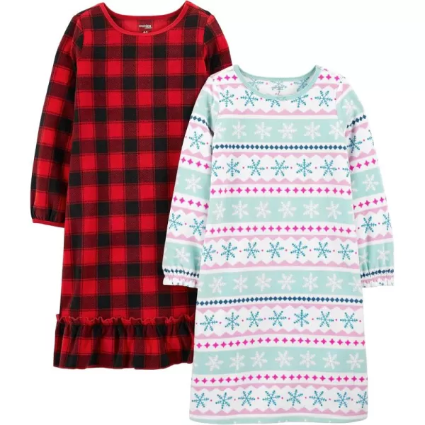 Simple Joys by Carter's Girls and Toddlers' Fleece Nightgowns, Pack of 2