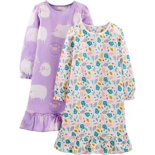 Simple Joys by Carter's Girls and Toddlers' Fleece Nightgowns, Pack of 2