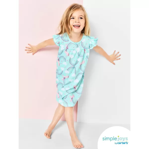 Simple Joys by Carter's Girls and Toddlers' Nightgowns, Pack of 2