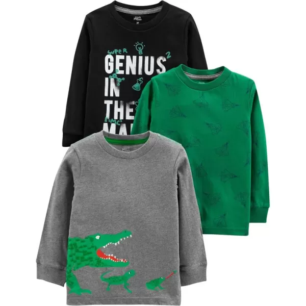 Simple Joys by Carter's Toddler Boys' Graphic Long-Sleeve Tees, Pack of 3