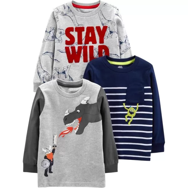 Simple Joys by Carter's Toddler Boys' Graphic Long-Sleeve Tees, Pack of 3