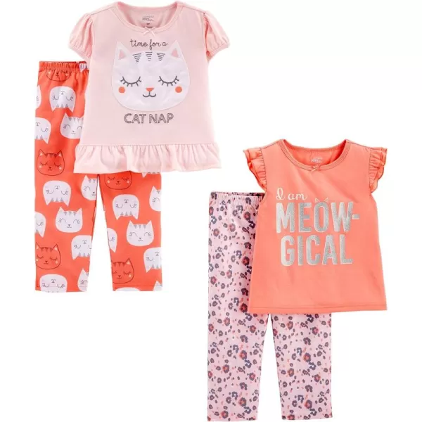 Simple Joys by Carter's Toddler Girls' 4-Piece Pajama Set , Pack of 4