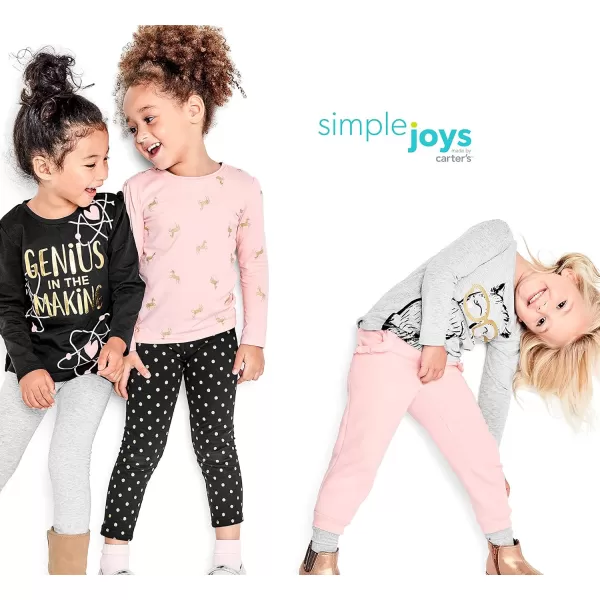Simple Joys by Carter's Toddler Girls' Graphic Long-Sleeve Tees, Pack of 3