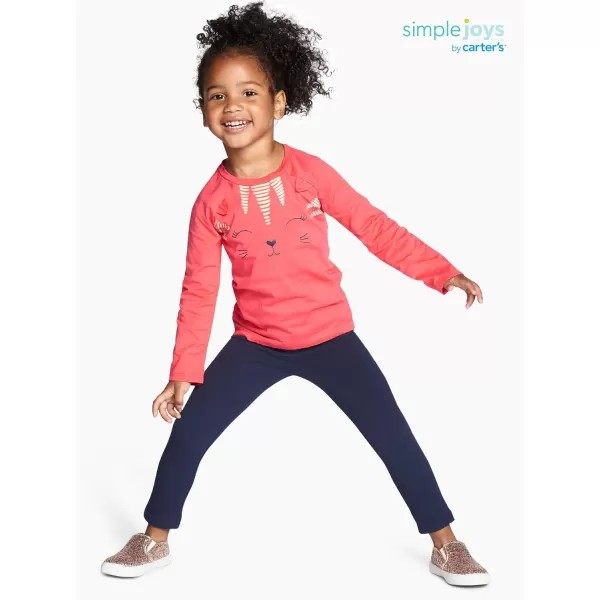 Simple Joys by Carter's Toddler Girls' Graphic Long-Sleeve Tees, Pack of 3