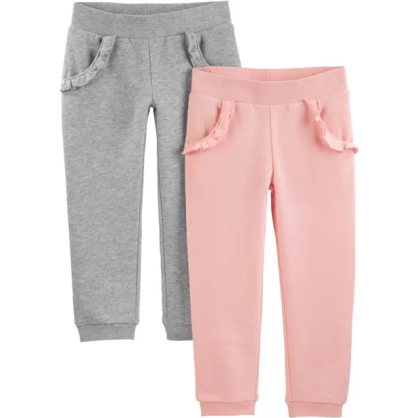 Simple Joys by Carter's Toddler Girls' Pull-On Fleece Pants, Pack of 2
