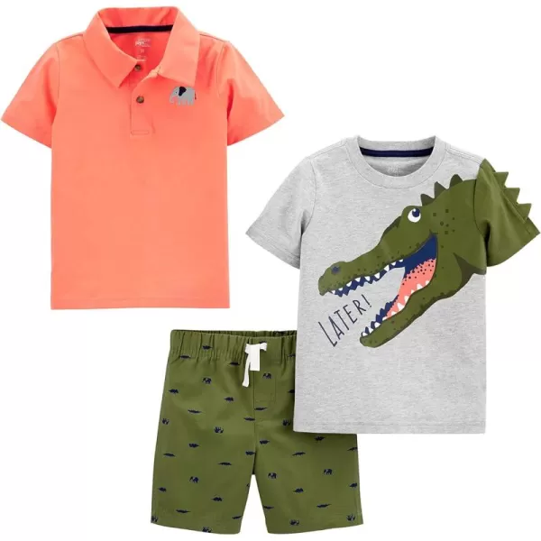 Simple Joys by Carter's Toddlers and Baby Boys' 3-Piece Button-Up, Shorts, and Tee Playwear Set
