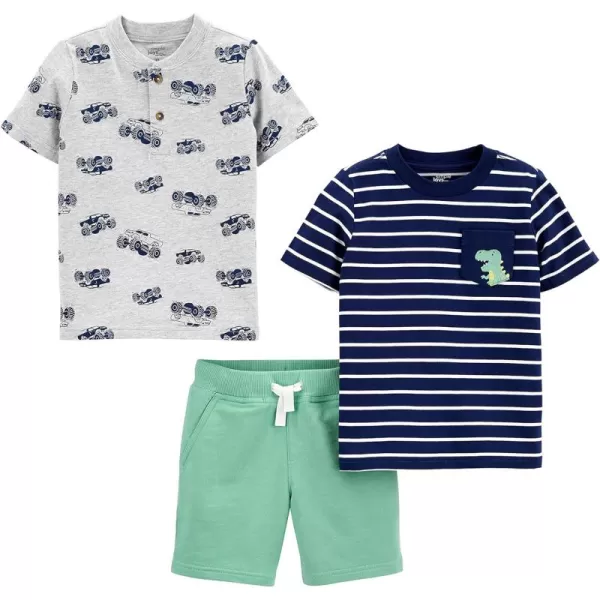 Simple Joys by Carter's Toddlers and Baby Boys' 3-Piece Button-Up, Shorts, and Tee Playwear Set