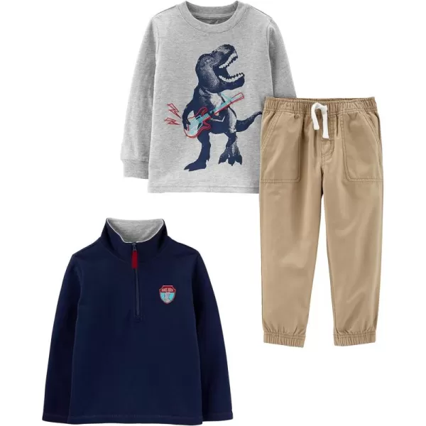Simple Joys by Carter's Toddlers and Baby Boys' 3-Piece Fleece Jacket, Long-Sleeve Shirt, and Woven Pant Playwear Set