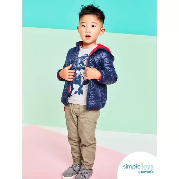 Simple Joys by Carter's Toddlers and Baby Boys' 3-Piece Fleece Jacket, Long-Sleeve Shirt, and Woven Pant Playwear Set