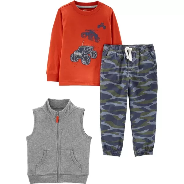 Simple Joys by Carter's Toddlers and Baby Boys' 3-Piece Fleece Vest, Long-Sleeve Shirt, and Woven Pant Playwear Set