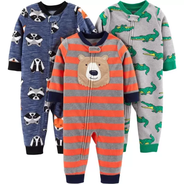 Simple Joys by Carter's Toddlers and Baby Boys' Loose-Fit Fleece Footless Pajamas, Pack of 3