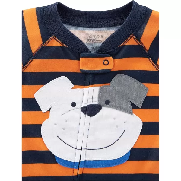 Simple Joys by Carter's Toddlers and Baby Boys' Loose-Fit Polyester Jersey Footed Pajamas, Pack of 3