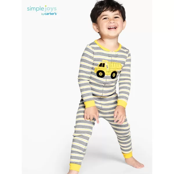 Simple Joys by Carter's Toddlers and Baby Boys' Snug-Fit Footless Cotton Pajamas, Pack of 3