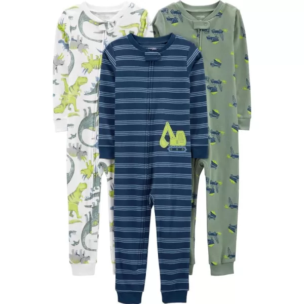Simple Joys by Carter's Toddlers and Baby Boys' Snug-Fit Footless Cotton Pajamas, Pack of 3