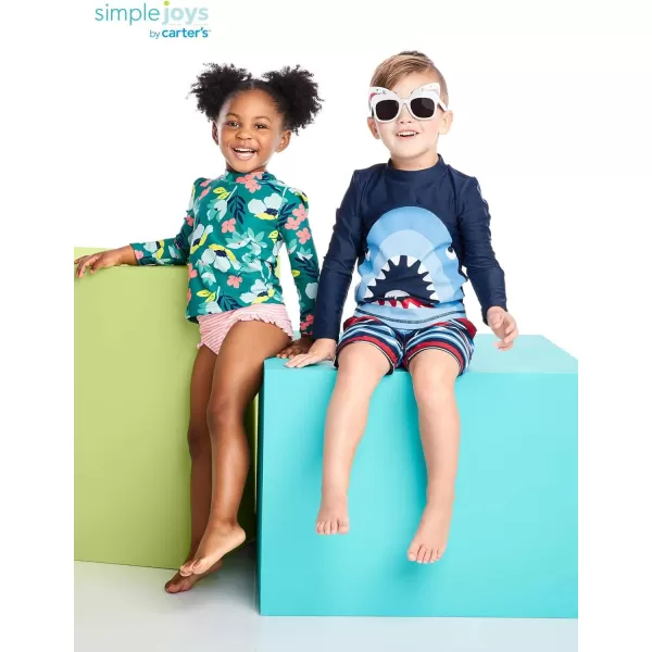 Simple Joys by Carter's Toddlers and Baby Girls' 2-Piece Assorted Rashguard Sets