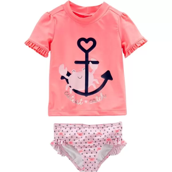 Simple Joys by Carter's Toddlers and Baby Girls' 2-Piece Assorted Rashguard Sets