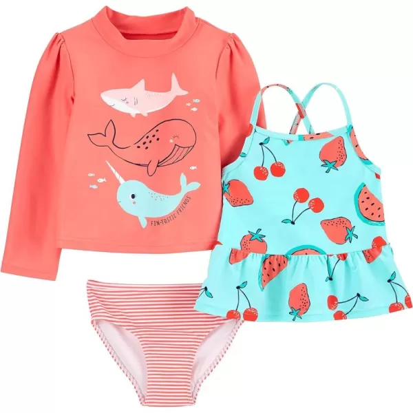 Simple Joys by Carter's Toddlers and Baby Girls' 3-Piece Assorted Rashguard Sets