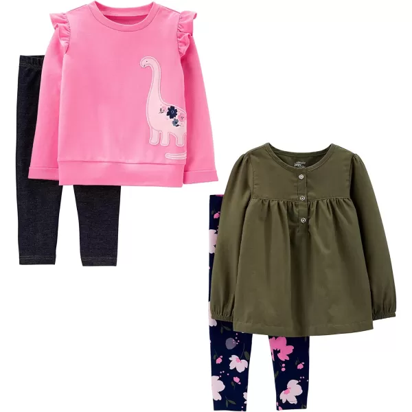 Simple Joys by Carter's Toddlers and Baby Girls' 4-Piece Long-Sleeve Shirts and Pants Playwear Set