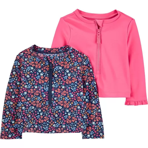 Simple Joys by Carter's Toddlers and Baby Girls' Assorted Rashguard Set, Pack of 2