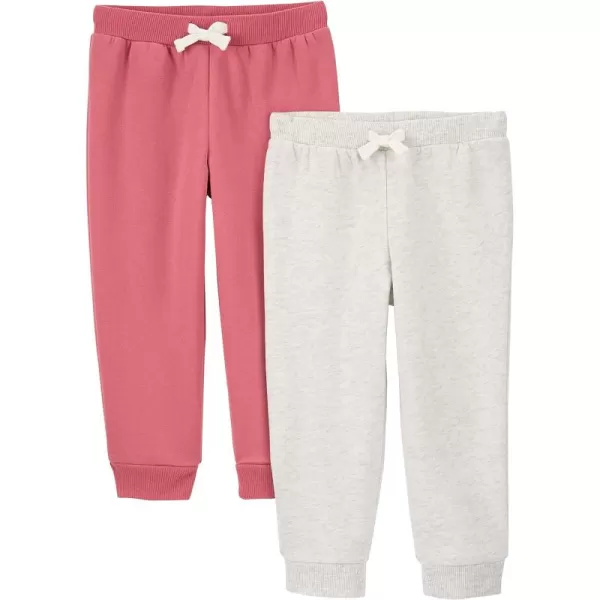 Simple Joys by Carter's Toddlers and Baby Girls' Fleece Joggers, Pack of 2
