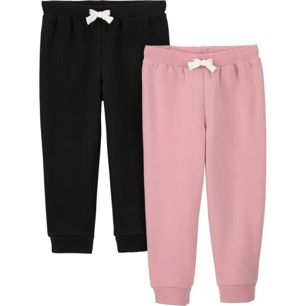 Simple Joys by Carter's Toddlers and Baby Girls' Fleece Joggers, Pack of 2