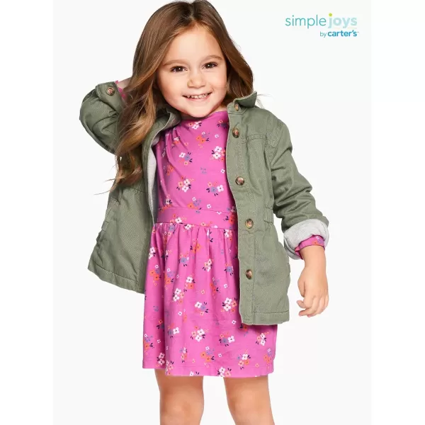 Simple Joys by Carter's Toddlers and Baby Girls' Long-Sleeve Dress Set, Pack of 2