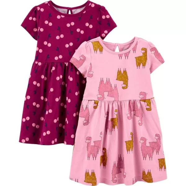 Simple Joys by Carter's Toddlers and Baby Girls' Short-Sleeve and Sleeveless Dress Sets, Pack of 2