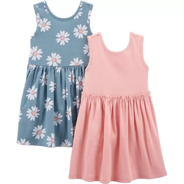 Simple Joys by Carter's Toddlers and Baby Girls' Short-Sleeve and Sleeveless Dress Sets, Pack of 2