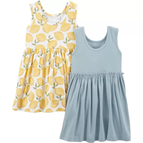Simple Joys by Carter's Toddlers and Baby Girls' Short-Sleeve and Sleeveless Dress Sets, Pack of 2