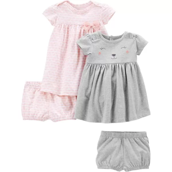 Simple Joys by Carter's Toddlers and Baby Girls' Short-Sleeve and Sleeveless Dress Sets, Pack of 2