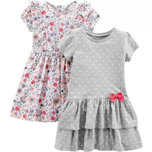 Simple Joys by Carter's Toddlers and Baby Girls' Short-Sleeve and Sleeveless Dress Sets, Pack of 2