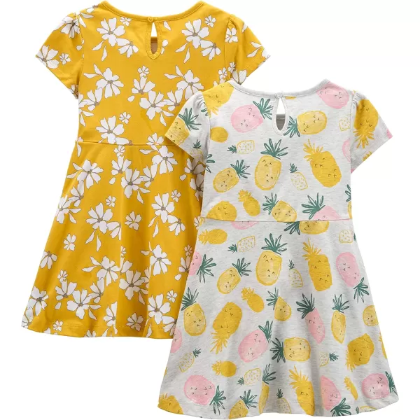 Simple Joys by Carter's Toddlers and Baby Girls' Short-Sleeve and Sleeveless Dress Sets, Pack of 2